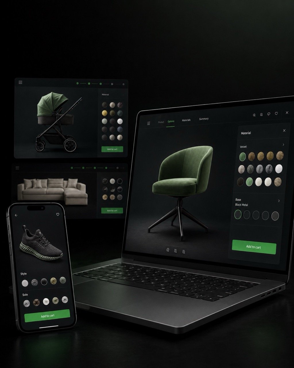 Eksempel på visuel produktkonfigurator