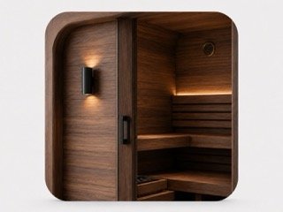 Valnød sauna interiør