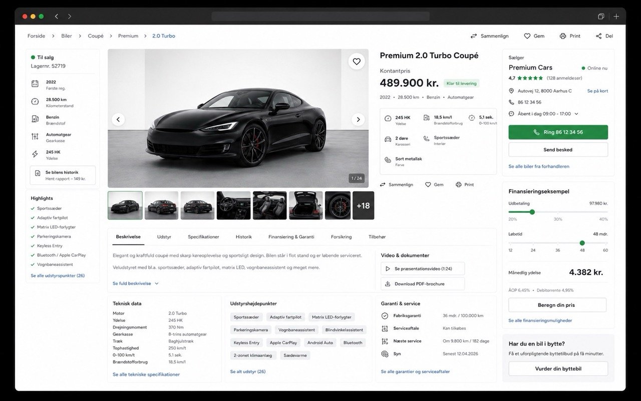 Produktside uden konfigurator